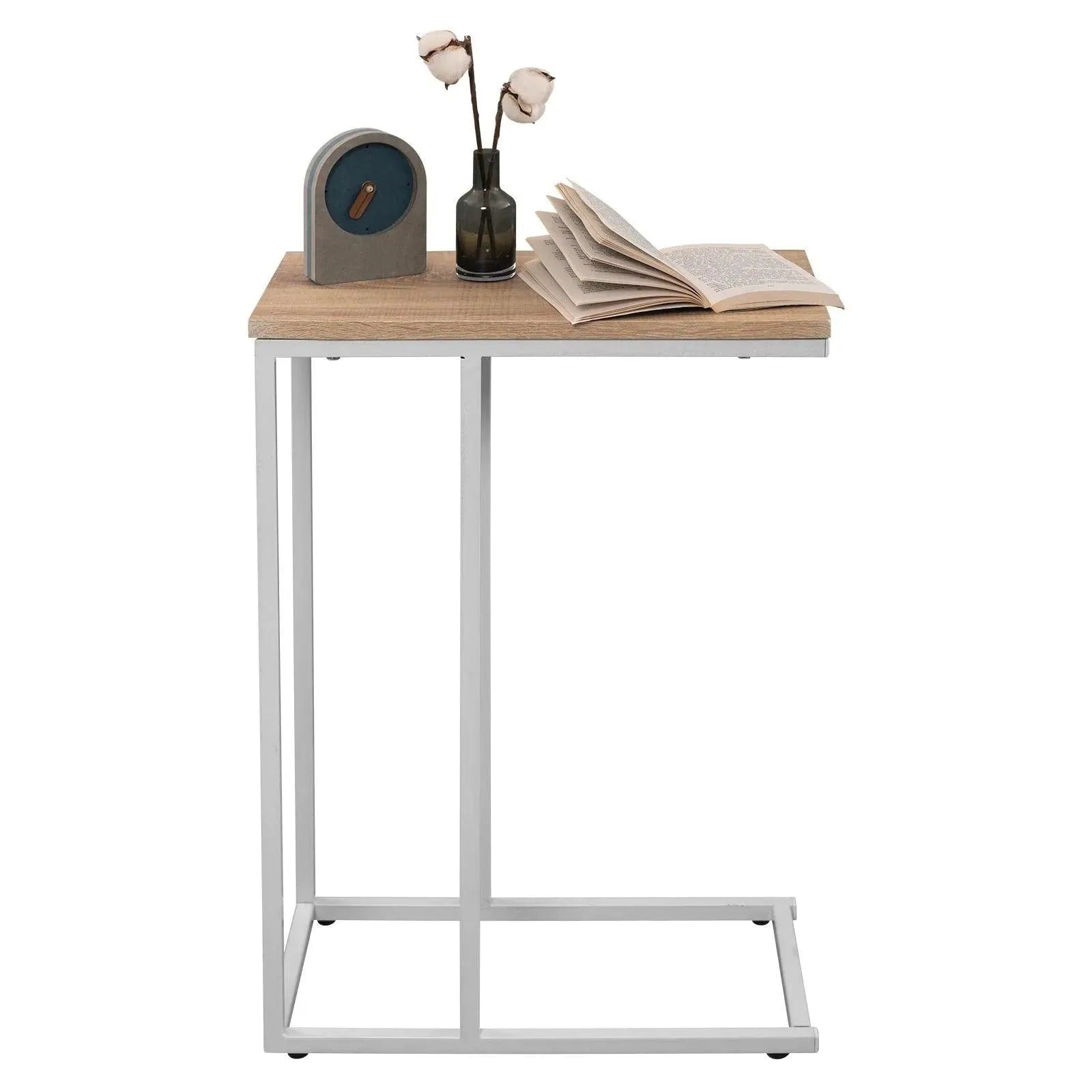 Feronza™ Bijzettafel - Multifunctionele Tafel met Metaal Frame voor Woonkamer en Laptopgebruik - Feronza